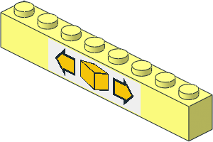 Brick  1 x  8 with Small Box and Arrows Sticker on Both Sides