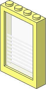 Window  1 x  4 x  5 with Fixed Glass with Nine White Stripes Sticker (Complete)