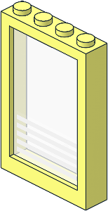 Window  1 x  4 x  5 with Fixed Glass with Five White Stripes Sticker (Complete)