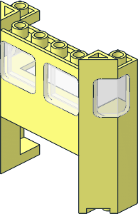 Train Front  2 x  6 x  5.333 with  4 x  2 Cutout and Trans Clear Glass