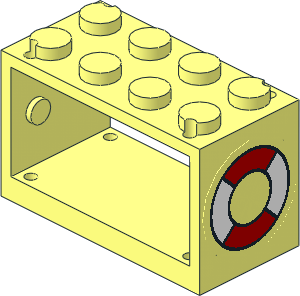 Hose Reel  2 x  4 x  2 Holder with Lifepreserver Sticker on Both Sides