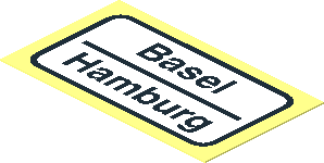 =Sticker  1.1 x  1.9 with "Basel / Hamburg"