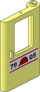 Train Door  1 x  4 x  5 Right with Red Construction Helmet and Black "7905" Sticker