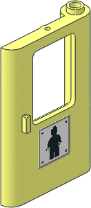 Train Door  1 x  4 x  5 Right with Black Minifig Silhouette Sticker