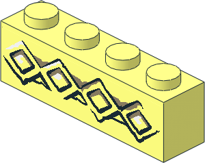 Brick  1 x  4 with Diamond Bricks and Cracks Type 2 Sticker