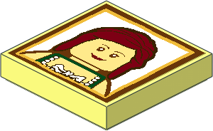 Tile  2 x  2 with Castle Maiden Portrait Sticker