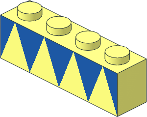 Brick  1 x  4 with Blue Triangles Pattern