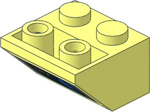 Slope Brick 45  2 x  2 Inverted with Aurebesh Characters "SIDE" and SW Imperial Shuttle Side View Sticker