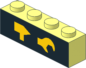 Brick  1 x  4 with Garage Tools Pattern