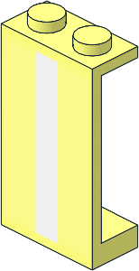 Panel  1 x  2 x  3 with Solid Studs with White Rectangle in Middle Sticker