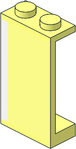 Panel  1 x  2 x  3 with Solid Studs with White Rectangle on Left Sticker