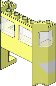 Train Front  2 x  6 x  5.333 with  4 x  2 Cutout and Trans Clear Glass with White Stripe Stickers