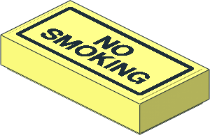Tile  1 x  2 with "NO SMOKING" Sticker