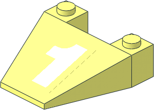 Wedge  4 x  4 with White "1" Sticker