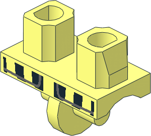 Minifig Hips with Pockets and Black Stripes Pattern