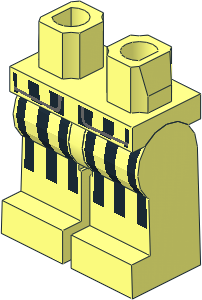 Minifig Hips and Legs with Black Stripes Pattern