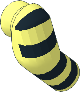 Minifig Arm Right with Black Stripes Pattern