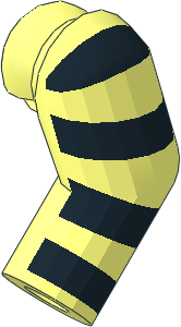 Minifig Arm Left with Black Stripes Pattern