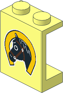 Panel  1 x  2 x  2 with Horseshoe and Black Horse Head Sticker