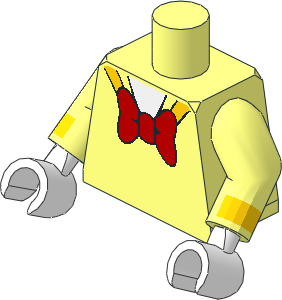 Minifig Torso with Arms and Hands with Sailor Suit, Red Bow Tie, White Hands Pattern