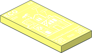 Tile  2 x  4 with White Blueprint with "ECO 1:1" and set 60365 Pattern