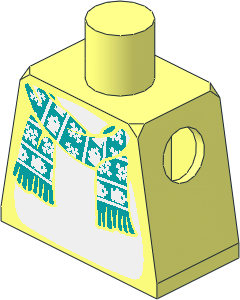 Minifig Torso with Dark Turquoise Scarf with White Snowflakes and Fish Pattern