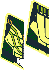 ~Minifig Torso with Black Striped Vest, Lime Lines, Zipper and Belt with Gold Arrow Buckle Pattern - Half