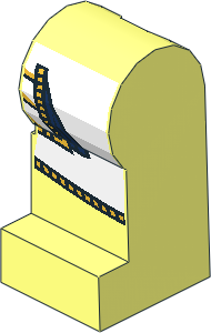 Minifig Leg Left with Gold Cord and Tunic Pattern