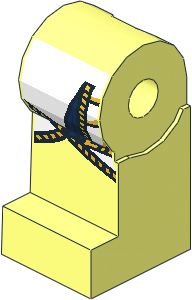 Minifig Leg Right with Gold Cord and Tunic Pattern