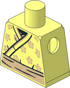 Minifig Torso with Wrapped Samurai Robe with Flowers Pattern