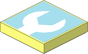 Tile  2 x  2 with White Wrench Sticker