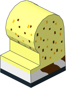 Minifig Leg Medium Left with Orange and Brown Dots, White Shoes Pattern