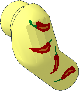 Minifig Arm Right with Red Peppers Pattern