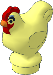 Animal Chicken with Red Comb and Blue Eye Shadow Pattern