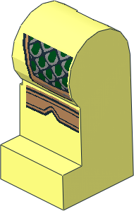 Minifig Leg Left with Dark Green and Silver Scale Mail Pattern