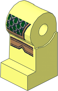 Minifig Leg Right with Dark Green and Silver Scale Mail Pattern