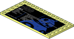 Plate  6 x 12 with 22 Studs on Three Edges with UCS BB-8 Sticker