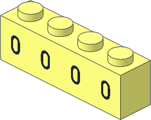 Brick  1 x  4 with Black Oval Windows Pattern