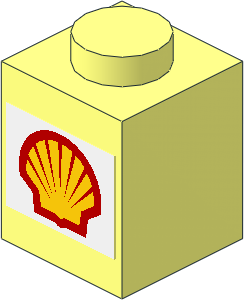Brick  1 x  1 with Shell Logo 1971 Sticker
