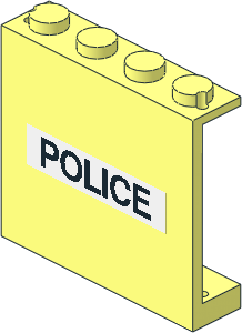 Panel  1 x  4 x  3 with Black "POLICE" Sticker