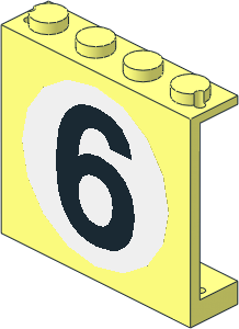 Panel  1 x  4 x  3 with Black "6" Sticker