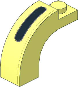 Arch  1 x  3 x  2 with Curved Top with Black Rounded Rectangle with Dark Bluish Grey Border Sticker