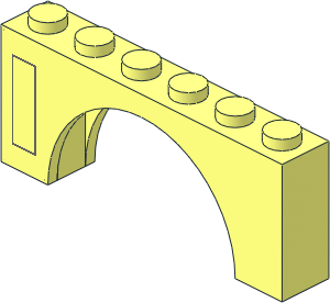 Arch  1 x  6 x  2 with Thin Top with Dark Bluish Grey Open Rectangle Left Sticker