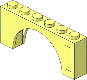 Arch  1 x  6 x  2 with Thin Top with Dark Bluish Grey Open Rectangle Right Sticker