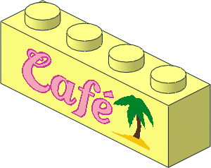 Brick  1 x  4 with "Café" Pattern