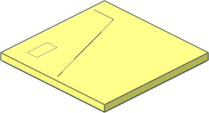 Tile  6 x  6 with Dark Bluish Grey Line and Light Bluish Grey Open Rectangle Left Panel Sticker