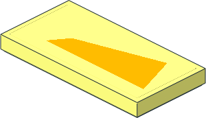 Tile  2 x  4 with Bright Light Orange Trapezoid Left Sticker