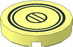 Tile  2 x  2 Round with Black Rings Sticker