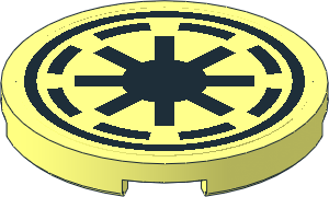 Tile  3 x  3 Round with SW Galactic Republic Logo Sticker