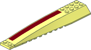 Wedge  4 x 16 Triple Curved with Dark Red Side Right and Dark Red Rectangle on Top Stickers